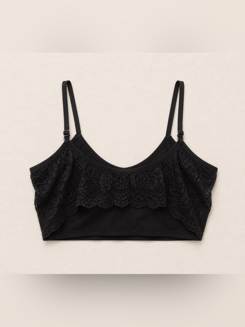 🇺🇸🆕NWOT TAHARI | XL | Black Seemless Bralette Lace back V-Neck - Picture 2 of 16